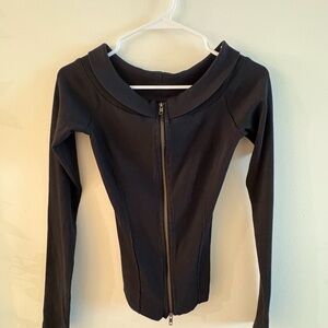 We The Free Black Zippered Blouse